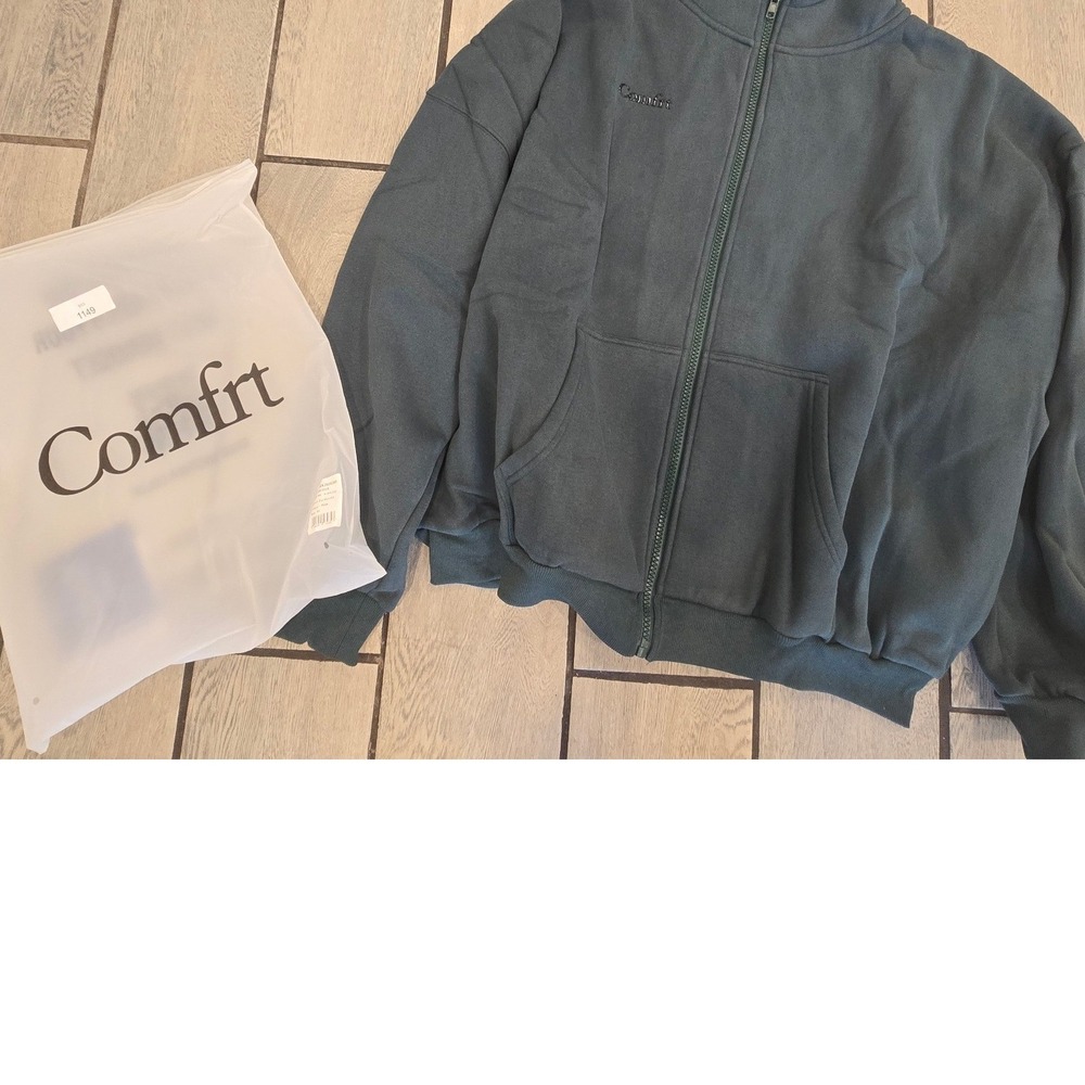 Comfrt Cloud Zip Hoodie Pine Green Oversized Sweatshirt KJH U20 XL